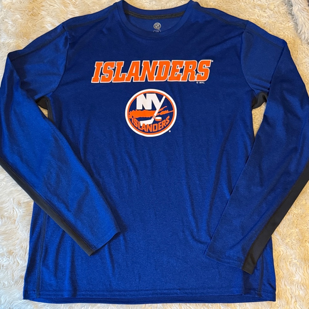 NHL Blue and Orange Islanders Long Sleeve Shirt 🏒